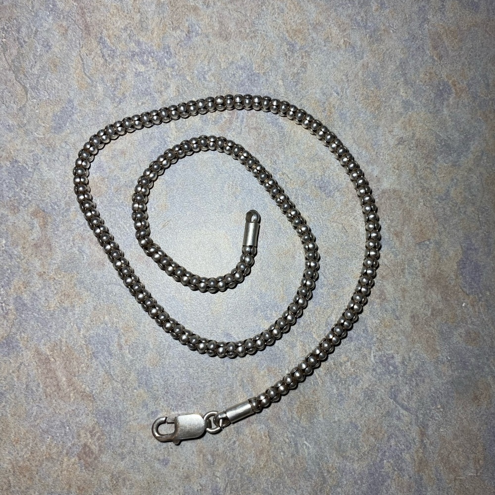 Silpada Sterling Silver Popcorn Chain Necklace 17"-19"